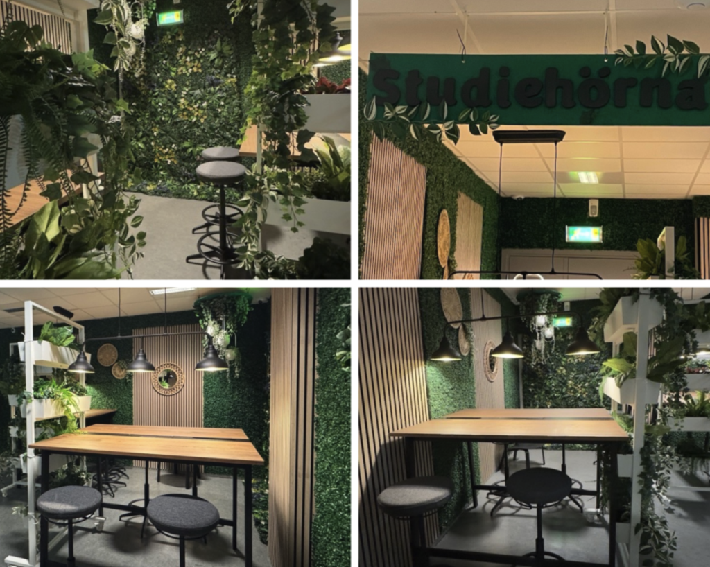 Färdiga resultatet av studiehörnan